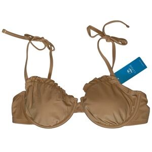Cupshe Swimsuit Wired Top ONLY Tan Size Medium